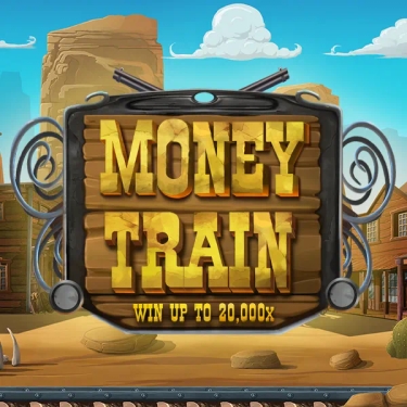 money train sign in a wild west town