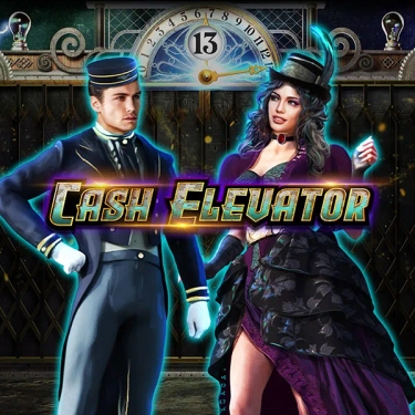 man and woman in front of a elevator