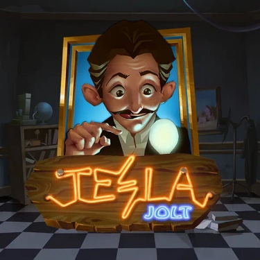 man with mustaches holding a lightning bulb