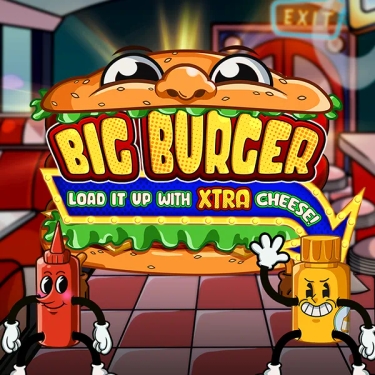 big burger in yellow letters with ketchup and mustard bottles
