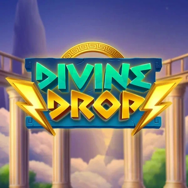 Divine drop in golden letters with thunder lightings
