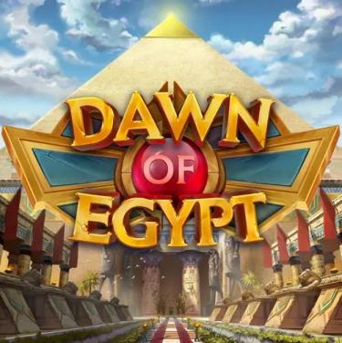 dawn of egypt written in front of a pyramid
