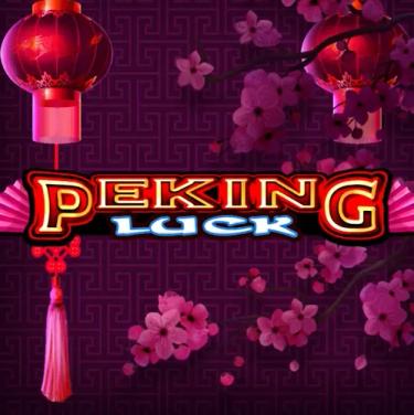 peking luck written in red and white letters