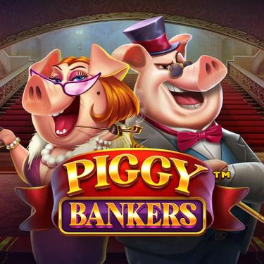 male and female pigs dressed as high society members