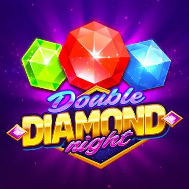 double diamond night in text on purple background