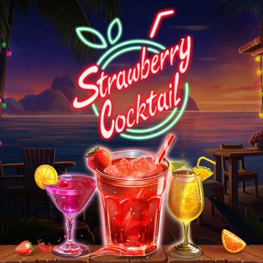 strawberry cocktail neon sign and cocktails