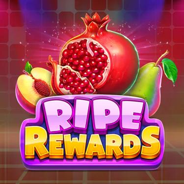 ripe rewards in pink and yellow letters with fruits