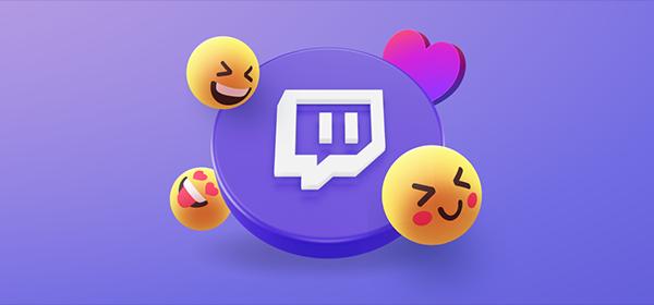 twitch logo with yellow emotes