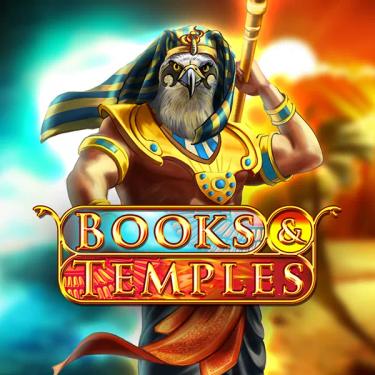 books and temples slot logo
