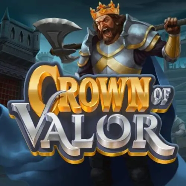 CROWN OF VALOR SLOT LOGO king with an axe screaming