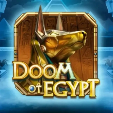 doom of egypt slot logo anubis statue in a egyptian temple