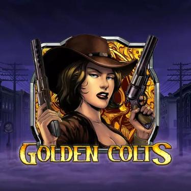 golden colts written in yellow letters with woman holding gun in backgroud