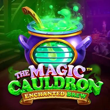 magic cauldron with green potion
