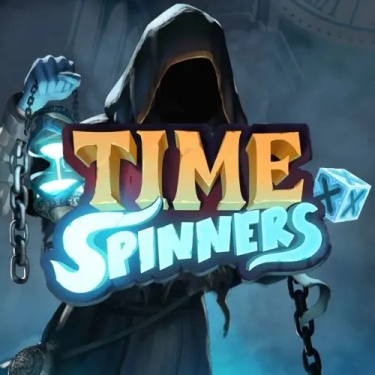 time spinners slot masked person with lantern and time spinners written in yellow and blue