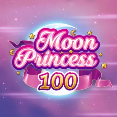 moon princess 100 slot moon princess written in pink and white letters