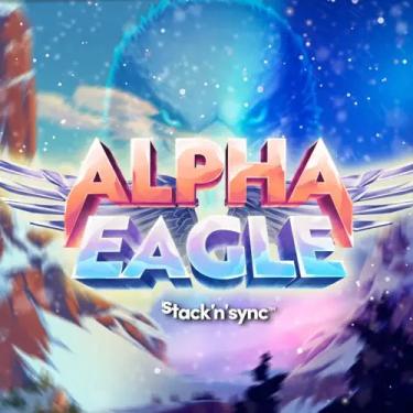 alpha eagle written in red and icy blue letters