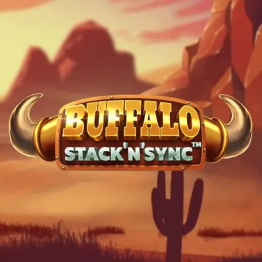 buffalo stack n sync slot buffalo stack n sync written on a desert background