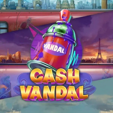 cash vandal slot spray paint can with cash vandal written in golden letters beneath it