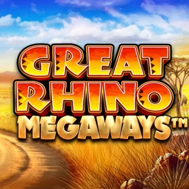 great rhino megaways slot great rhino written in red and yellow letters