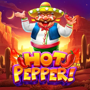 hot pepper slot mexican with a sombrero in a desert