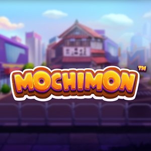 mochimon mochimon written in orange letters