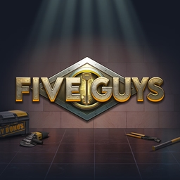 five guys five guys in golden letters