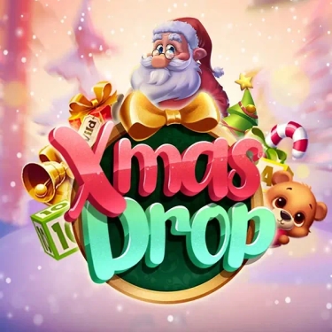 xmas drop slot by hacksaw xmas drop in text with santa in background