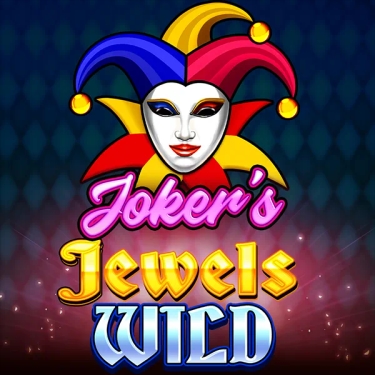 Joker's Jewels Pragmatic Play Header A Joker's face in the middle of the screen with colors all around