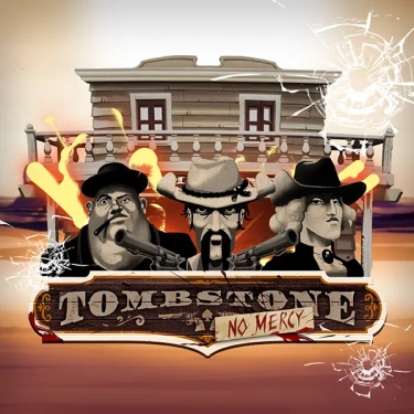 Tombstone No Mercy NoLimit City Tombstone No Mercy in text with the game characters above it