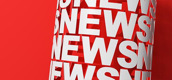 news logo written on a red background